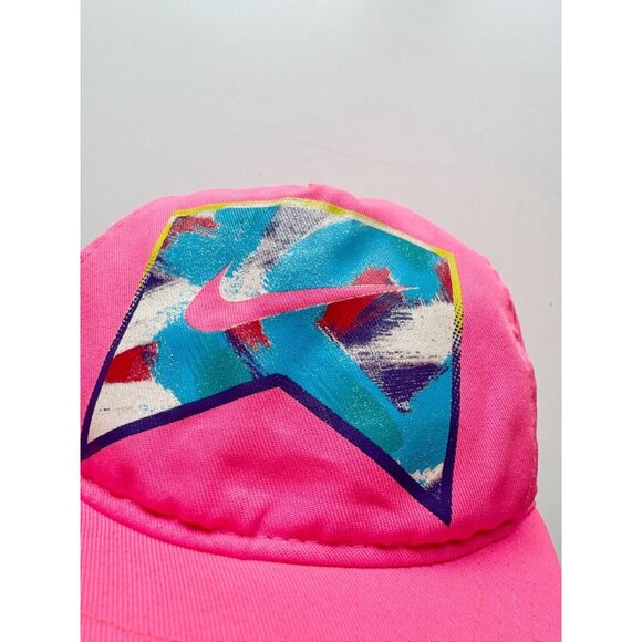 Vintage NIKE YOUTH Neon Pink Purple Graphic Logo Baseball Hat, One Size - Picture 3 of 9